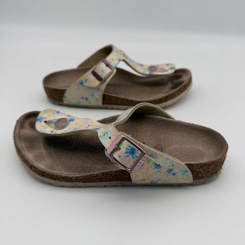Birkenstock Gizeh Thong Sandals Youth Kids Girls EU 33/US 2 Floral Light Rose